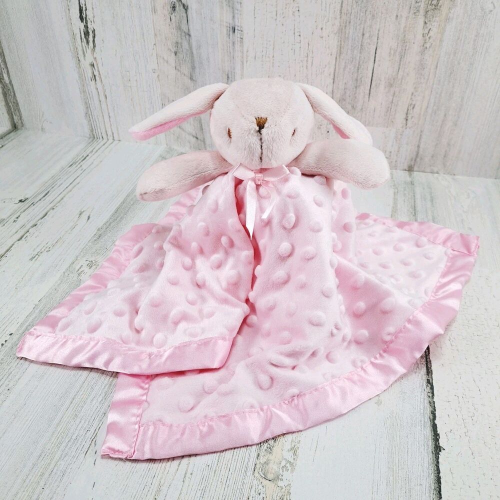 Pro Goleem Pink Bunny Rabbit Lovey Baby Security Blanket Satin 16"x16" Soother
